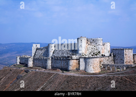 Die Kreuzfahrerburg Krak Des Chevaliers, Syrien Stockfoto