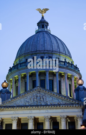 Jackson, Mississippi - Eingang zum State Capitol Building Stockfoto