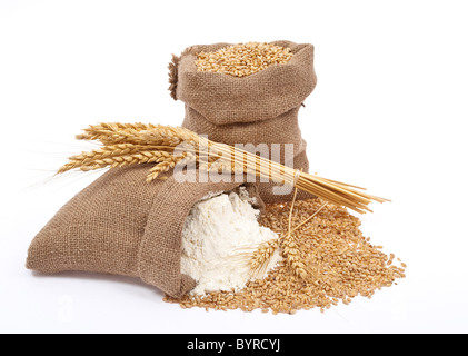 Mehl und Weizen Korn Stockfoto