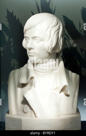 Großbritannien - Schottland - 2011. Büste des schottischen Barden, Robert Burns, befindet sich in das neue Robert Burns Birthplace Museum in Alloway Stockfoto
