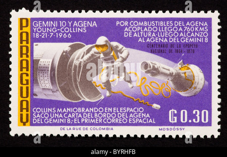 Briefmarke aus Paraguay, Gemini 10 darstellen. Stockfoto