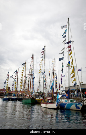 Tallships in Hartlepool Marina, UK, während des Rennens 2010 Tallships. Stockfoto