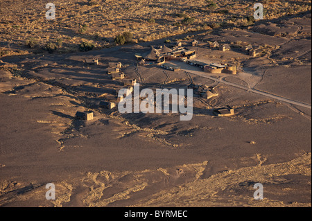 Kulala Desert Lodge Luftaufnahme vom Heißluftballon, Namib-Naukluft Park, Zentral Namibia. Stockfoto