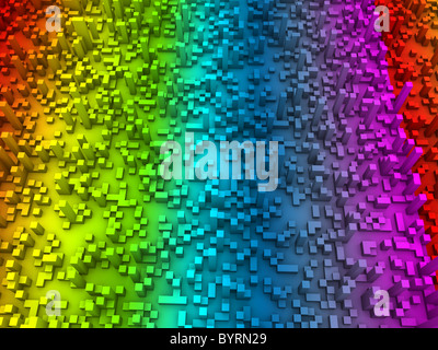 3D-Rendering, Hintergrund abstrakt bunte Würfel Kunst. Stockfoto