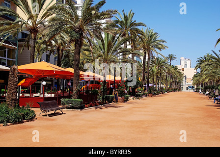 Lloret de Mar Hauptallee am Ufer des Meeres. Costa Brava, Spanien. Stockfoto