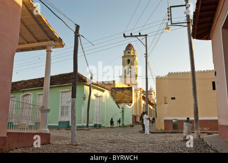 Straßen von Trinidad früh in den Morgen, Sancti Spiritus, Kuba, Karibik. Stockfoto