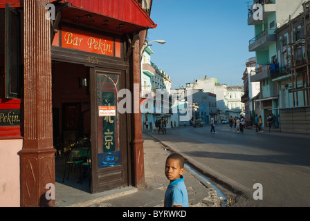 Straßen der chinesischen Viertel, La Habana, Kuba, Karibik. Stockfoto