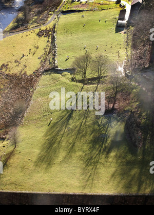 Aus dem Claerwen Reservoir Damm, Elan Valley, Powys, Wales, Januar 2011 Stockfoto