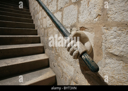 Handlauf im Fürstenpalast, Dubrovnik, Kroatien Stockfoto