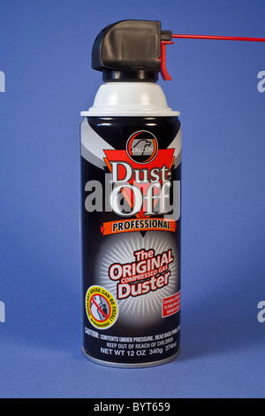 Eine Dose Dust Off Druckluft aus der Dose Stockfoto