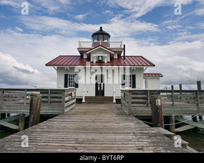 Roanoke Sümpfe Leuchtturm in Manteo, Roanoke Island, Outer Banks, North Carolina Stockfoto