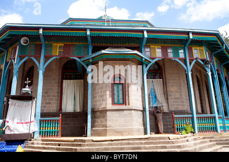 Entoto Maryam Kirche in die Entoto Berge außerhalb von Addis Abeba Stockfoto