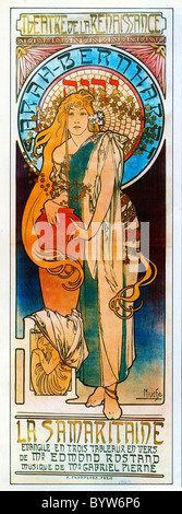 Alphonse Mucha (Alfons Maria) 1860-1939 Programmheft, Plakat Sarah Bernhardt in "La Samaritaine" Théâtre De La Renaissance 1897 Stockfoto