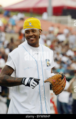 Carmelo Anthony 2007 Allen Iverson Celebrity Softball spielen an Bowie Baysox Stadion Bowie, Maryland - 14.07.07 Stockfoto