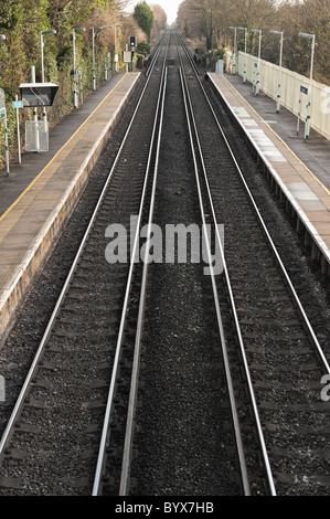 Ewell Ostbahnhof track Stockfoto