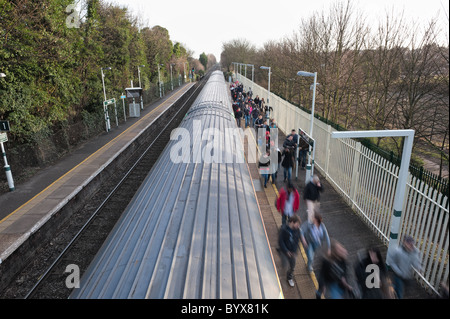 Ewell Ostbahnhof track Stockfoto