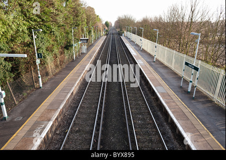 Ewell Ostbahnhof track Stockfoto