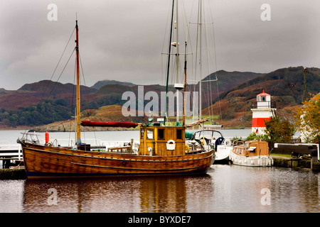 Der Crinan Canal, Argylle, bekannt als Großbritanniens schönsten Verknüpfung. Stockfoto