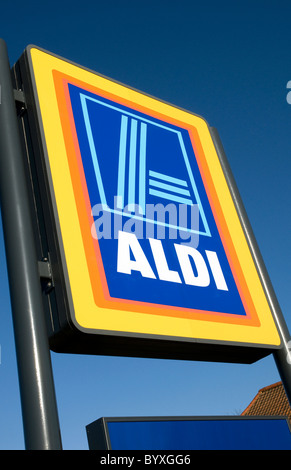 Aldi Supermarkt Zeichen Stockfoto