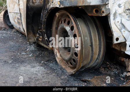 Auto ausgebrannt Stockfoto