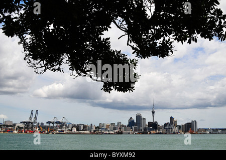 Die Stadt Auckland, betrachtet von Devonport, Neuseeland. Stockfoto