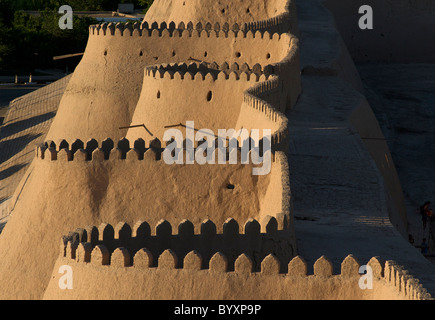 Alten Stadtmauern von Chiwa, Usbekistan Stockfoto