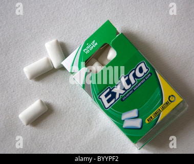 Packung mit Extra Spearmint Kaugummi Stockfoto