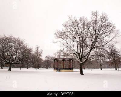 Greenwich Park in London nach voller Schnee Stockfoto