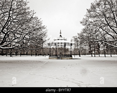 Greenwich Park in London nach voller Schnee Stockfoto