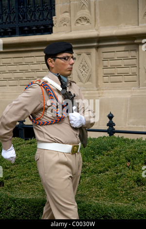 Militär von Luxemburg Soldaten bewachen die großherzogliche Palast in Luxemburg, Luxemburg. Stockfoto