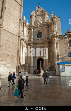 Plaza De La Reina Kathedrale Valencia, Spanien Stockfoto
