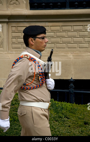 Militär von Luxemburg Soldaten bewachen die großherzogliche Palast in Luxemburg, Luxemburg. Stockfoto