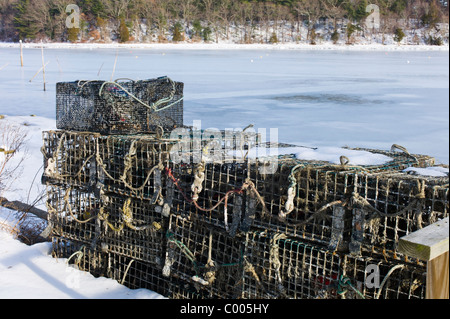 Krabben Sie-Töpfe Greenwich Bucht East Greenwich Rhode Island USA Stockfoto