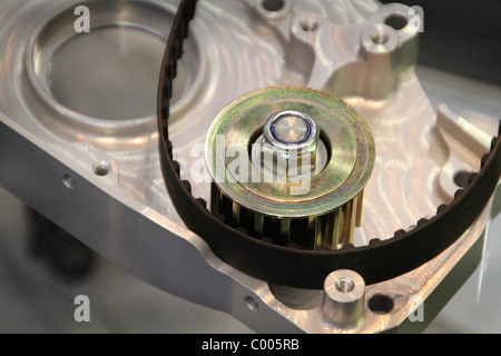 Zahnrad Getriebe und Antriebsriemen. Stockfoto