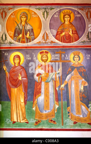 Innenausstattung mit Fresken von Agios Symios, Kea, griechischen Kykladen Insel Stockfoto