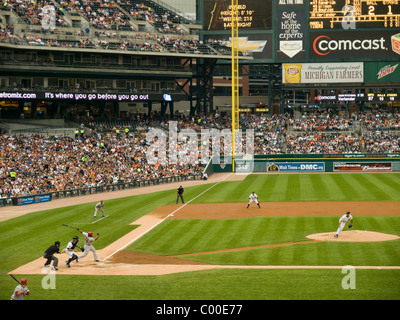 Detroit Tigers spielen die Las Engel Engel im Comerica Park in Detroit Michigan Stockfoto