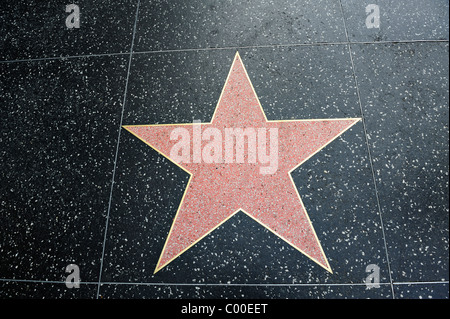 Leer leer Hollywood Sternform Hollywood walk Fame am Hollywood Boulevard mit Kopie Raum Platz für Text-Typ in Stern. Stockfoto