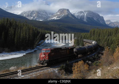 Bild der ganzen Bow Valley, Banff National Park Kanada genommen. Stockfoto