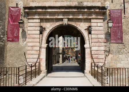 Villefranche-de-Conflent, Prades, Pyrénées-Orientales, Languedoc-Roussillon, Frankreich, Europa Stockfoto