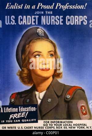 US-Kadett NURSE CORPS Plakat 1942 Stockfoto