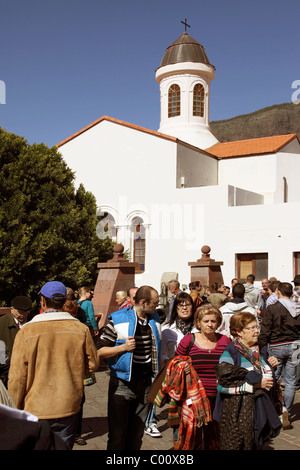 Kirche in Tejeda, Gran Canaria. Stockfoto