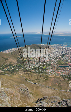 Südafrika, Cape Town, Table Mountain National Park. Übersicht der Tafelbucht, Signal Hill. Stockfoto