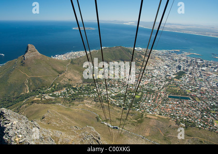 Südafrika, Cape Town, Table Mountain National Park. Übersicht der Tafelbucht, Signal Hill. Stockfoto