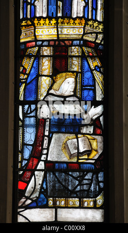 Zeitgenössische (1482) Porträt von Edward V (als Prince Of Wales) in kleinen Malvern Priory, wenig Malvern, Worcestershire, England Stockfoto