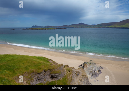 Empty Beach auf Great Blasket Island, den Blasket Inseln vor Slea Head auf der Halbinsel Dingle, County Kerry, Irland Stockfoto