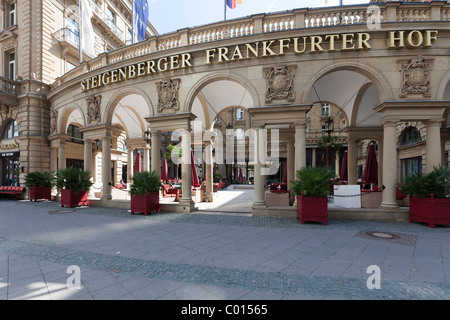 Luxus-Hotel, Steigenberger Frankfurter Hof, Kaiserstrasse, Terrasse, Frankfurt, Hessen, Deutschland, Europa Stockfoto