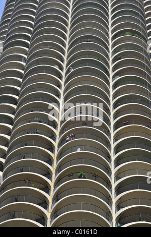 Wohneinheiten in die Zwillingstürme der Marina City, Chicago, Illinois, Vereinigte Staaten von Amerika, USA Stockfoto