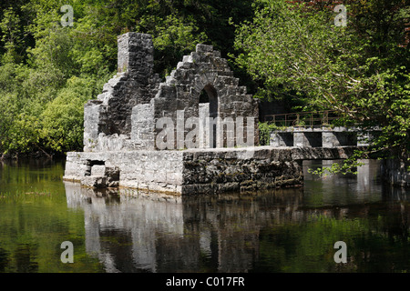 Monk ist Angeln, Haus, Cong Abbey, County Mayo und Galway, Connacht, Republik Irland, Europa Stockfoto