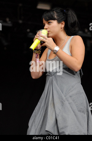 Lily Allen beim V Festival 2007 im Hylands Park - Tag 2 Chelmsford, England - 19.08.07 Stockfoto