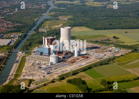 Luftaufnahme, Kohle-Kraftwerk Datteln4 der EON Energy Corporation, Gebäude Einfrieren, Dortmund-Ems-Kanal, Recklinghausen Stockfoto